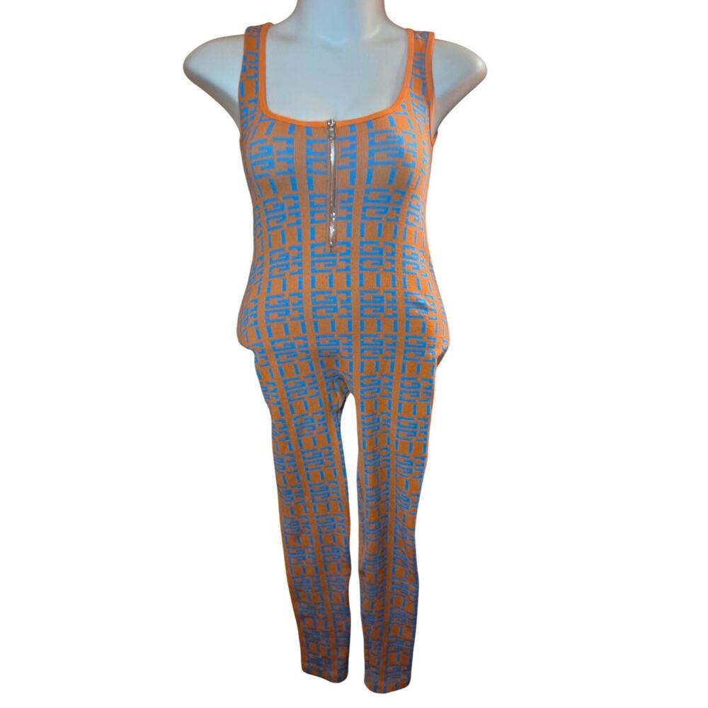 Pull On Knit Sleeveless Jumpsuit Size Large